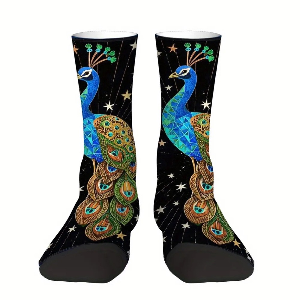 Boho Peacock Design Socks - Unisex